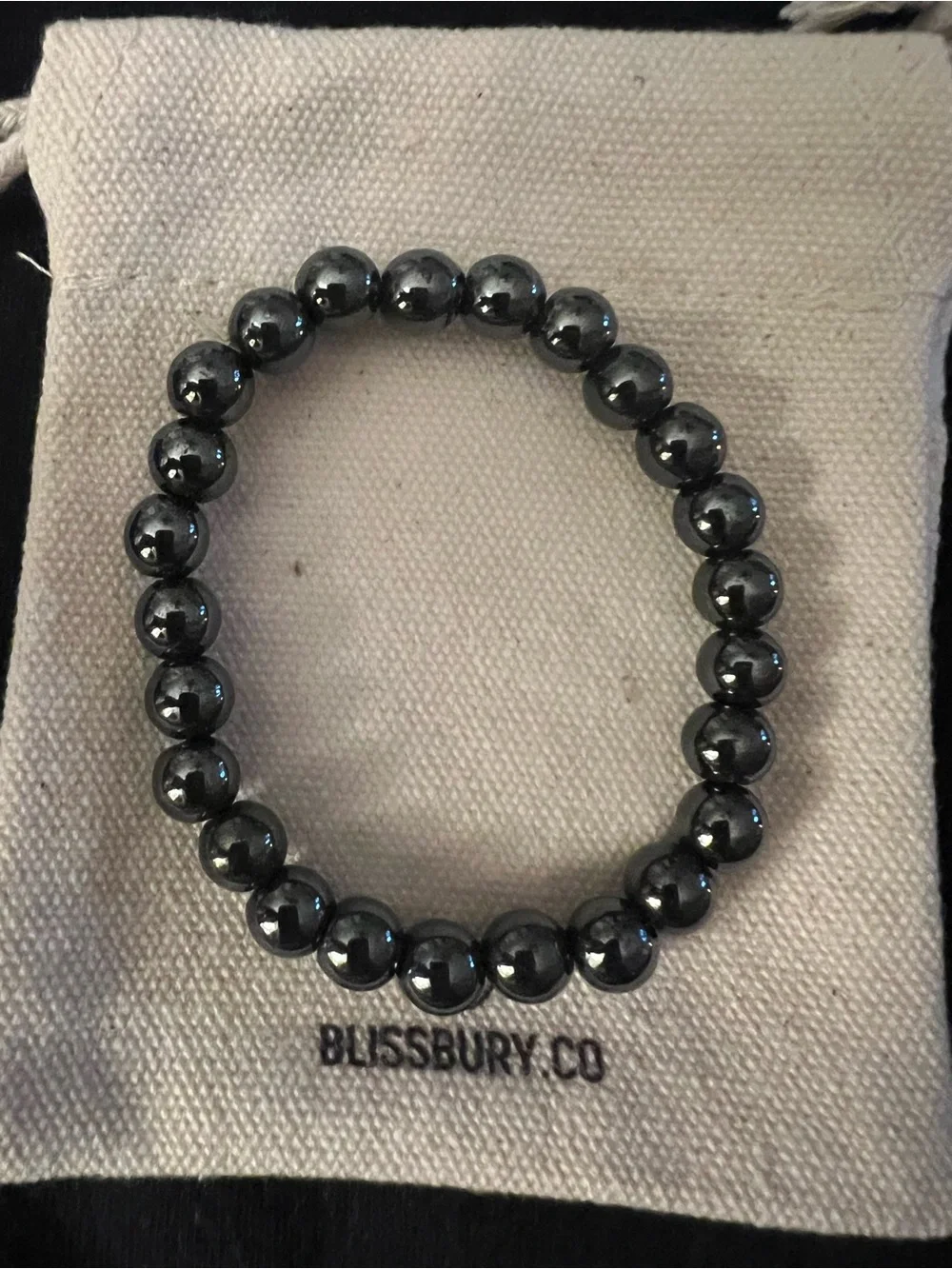 Men's Hematite Bead Bracelet - Black
